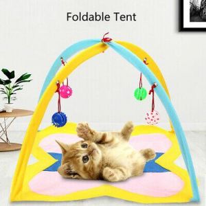בית אוהל חתול מתקפל בית מיטת צעצועים לחיות מחמד צעצועים לחיות מחמד גור חתלתול צעצועי כרית
