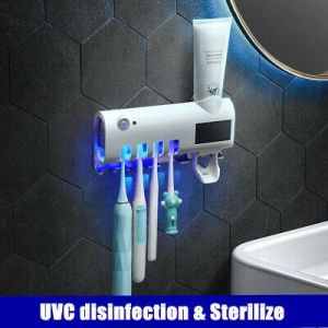 מנקה מחזיק מברשות שיניים מעקר אור UV ומפיץ משחת שיניים אוטומטי בארה&quot;ב